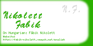 nikolett fabik business card