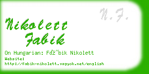 nikolett fabik business card